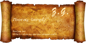 Zboray Gergő névjegykártya