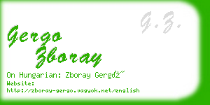 gergo zboray business card